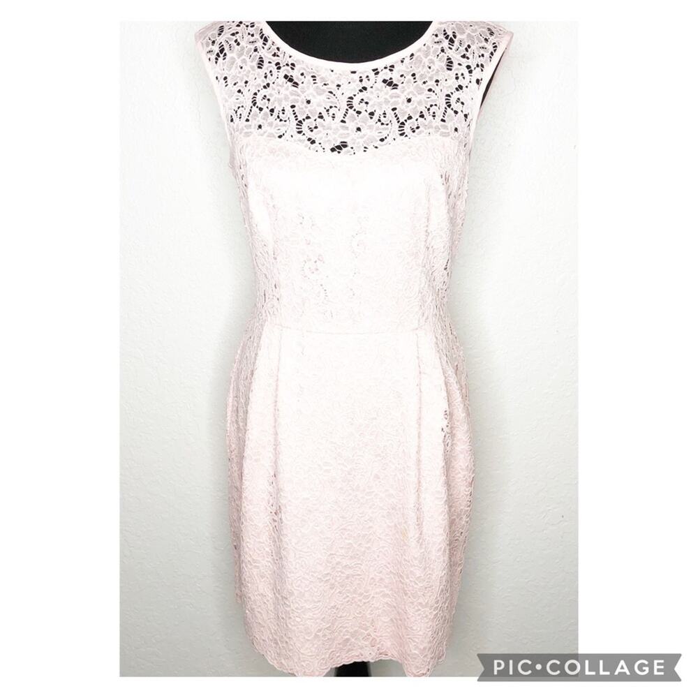 WHBM light pink eyelet lace overlay dress size 8